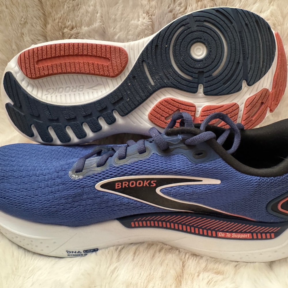 Brooks Blue and White Athletic Sneakers